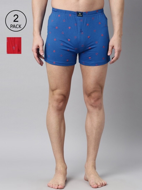 

Joven Men Pack Of 2 Printed Pure Cotton Boxers-JB2K-SEDT, Red