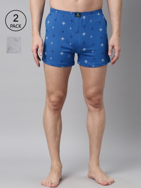 

Joven Men Pack Of 2 Printed Pure Cotton Boxers-JB2K-GFHT, Grey