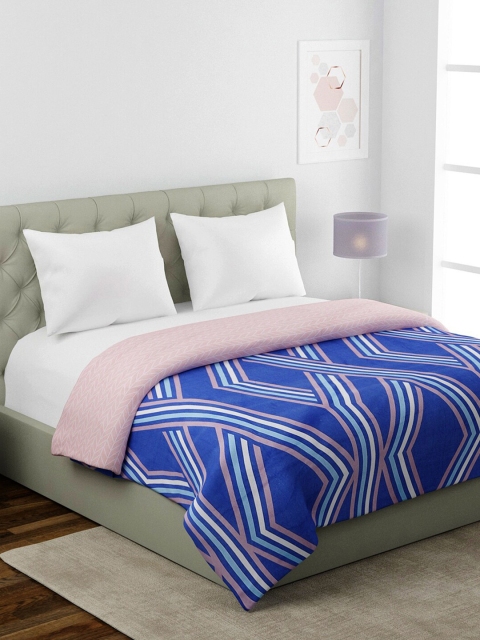 

KLOTTHE Blue & Violet Geometric AC Room 354 GSM Double Bed Comforter