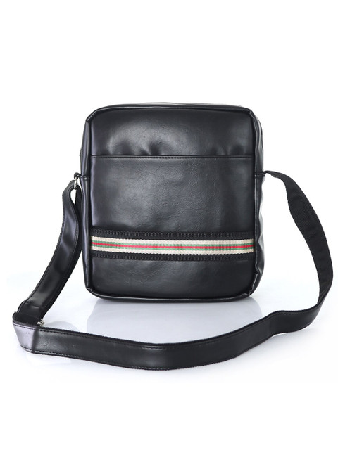 

MBOSS Unisex Black Solid Messenger Bag