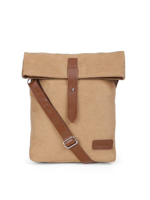 

MBOSS Unisex Cream-Coloured & Tan Messenger Bag