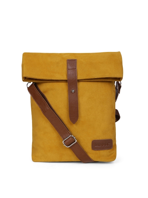 

MBOSS Unisex Yellow & Brown Solid Messenger Bag