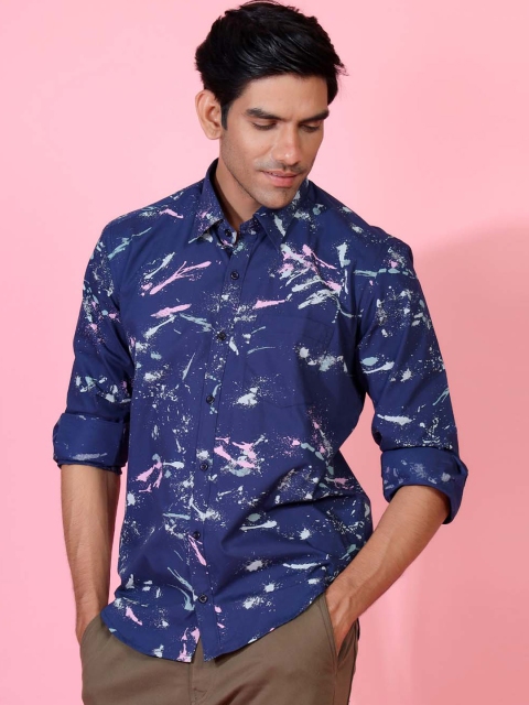 

Tistabene Men Blue Opaque Printed Casual Shirt