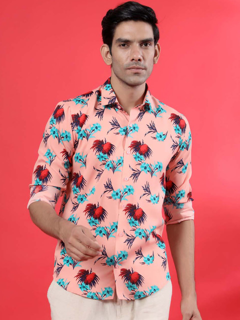 

Tistabene Men Pink Opaque Printed Casual Shirt