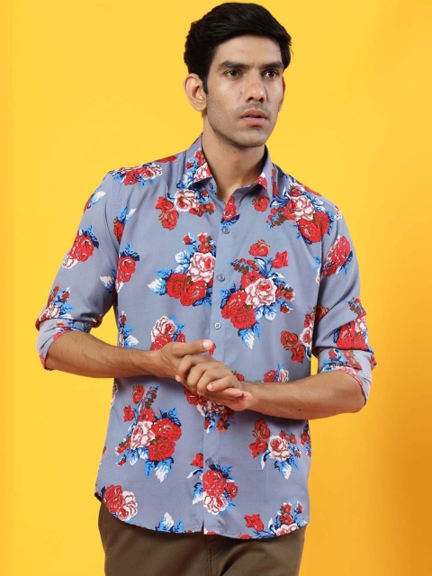 

Tistabene Men Blue Floral Opaque Printed Casual Shirt