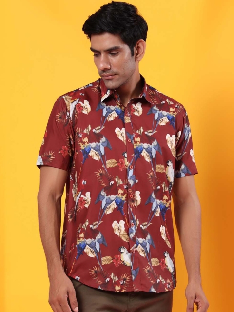 

Tistabene Men Maroon Floral Opaque Printed Casual Shirt