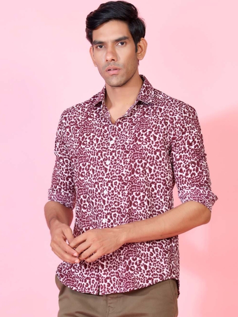 

Tistabene Men Purple Opaque Printed Casual Shirt