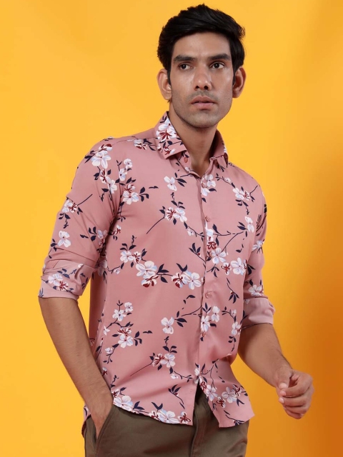 

Tistabene Men Pink Opaque Printed Casual Shirt