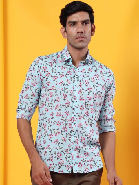 

Tistabene Men Blue Floral Opaque Printed Casual Shirt