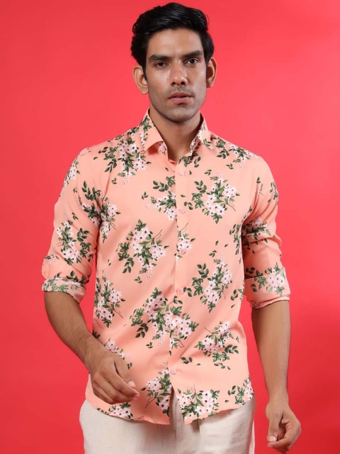 

Tistabene Men Pink Floral Opaque Printed Casual Shirt