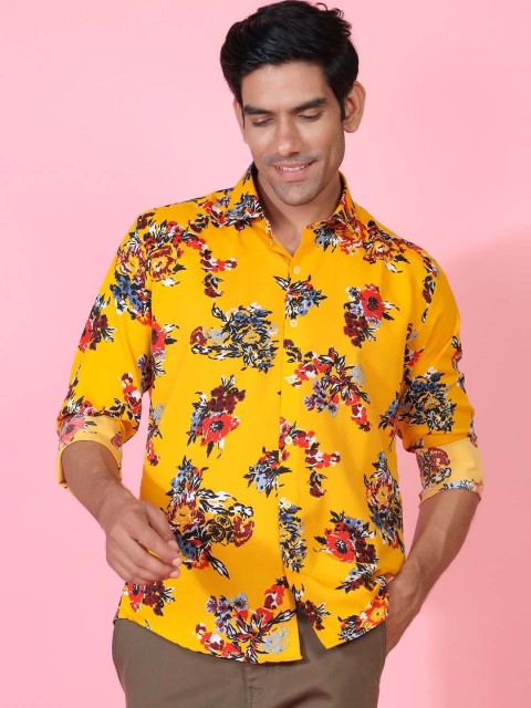 

Tistabene Men Yellow Floral Opaque Printed Casual Shirt