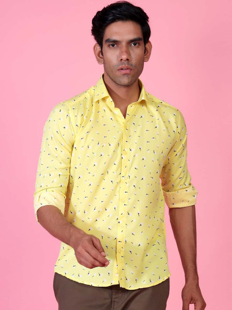 

Tistabene Men Yellow Opaque Printed Casual Shirt
