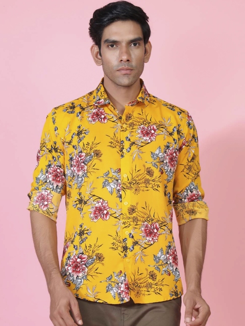 

Tistabene Men Yellow Floral Opaque Printed Casual Shirt