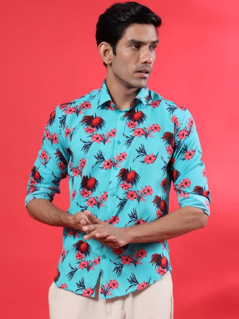 

Tistabene Men Blue Floral Opaque Printed Casual Shirt