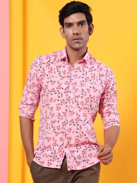 

Tistabene Men Pink Opaque Printed Casual Shirt