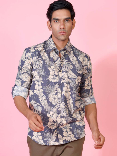 

Tistabene Men Blue Floral Opaque Printed Casual Shirt