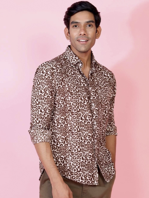 

Tistabene Men Brown Opaque Printed Casual Shirt