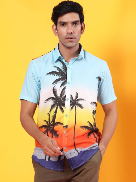 

Tistabene Men Blue Opaque Printed Casual Shirt