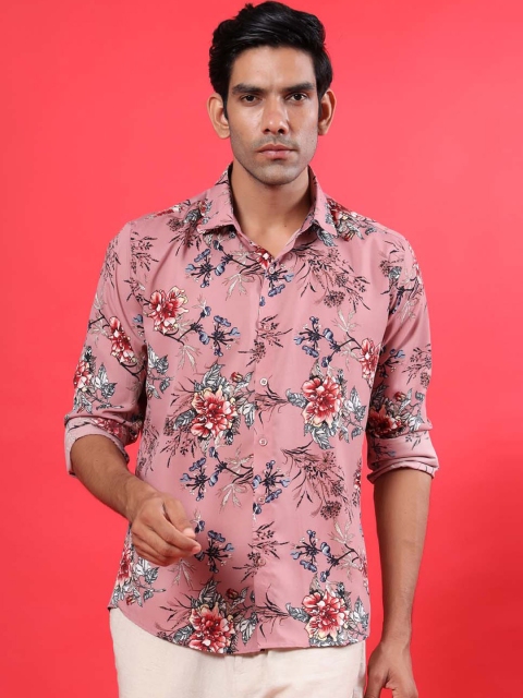 

Tistabene Men Pink Opaque Printed Casual Shirt