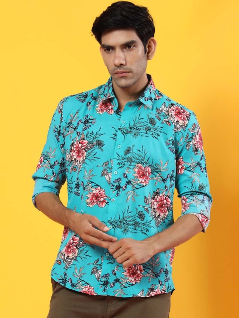 

Tistabene Men Blue Floral Opaque Printed Casual Shirt