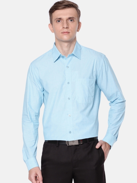 

Jansons Men Blue Solid Regular Fit Formal Shirt