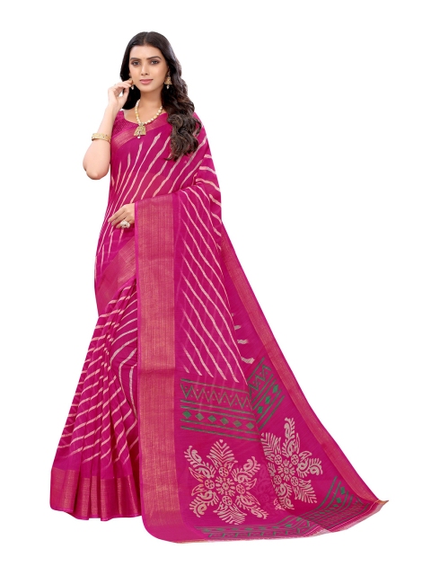 

KALINI Pink Leheriya Saree