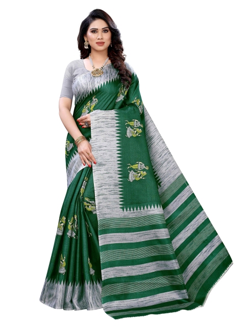 

MOKSHA DESIGNS Green & Grey Woven Design Pure Silk Kanjeevaram Saree