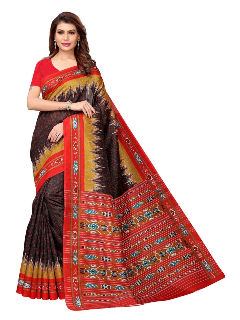 

MOKSHA DESIGNS Black & Red Pure Silk Kanjeevaram Saree