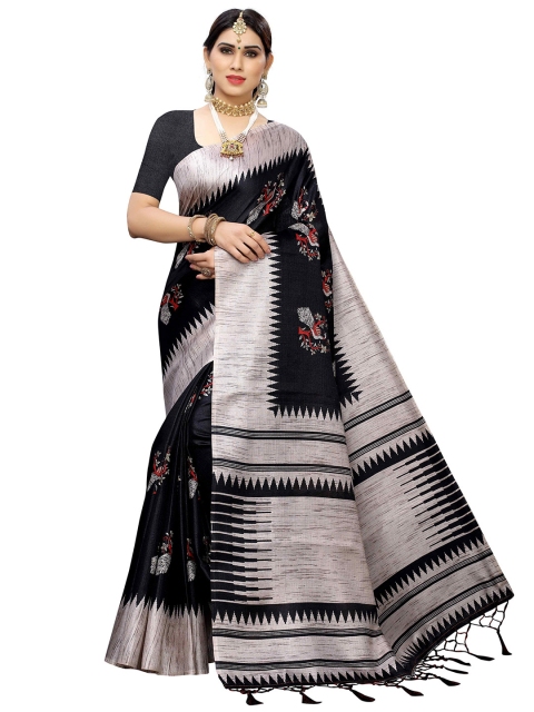 

MOKSHA DESIGNS Black & Grey Woven Design Pure Silk Kanjeevaram Saree