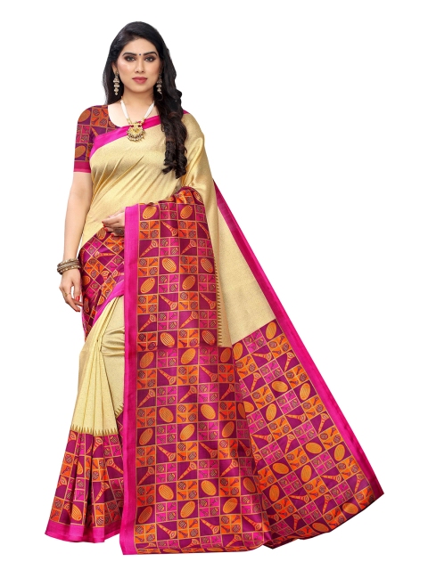 

MOKSHA DESIGNS Pink & Orange Woven Design Pure Silk Kanjeevaram Saree
