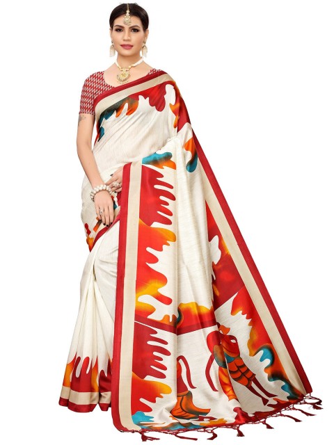 

MOKSHA DESIGNS Maroon & Orange Woven Design Pure Silk Saree