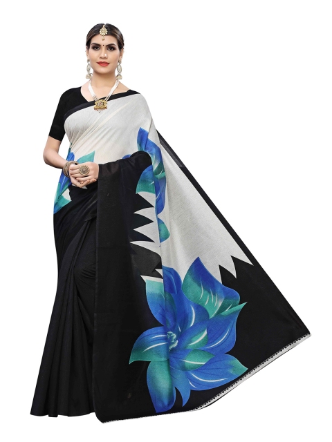 

MOKSHA DESIGNS Blue & Black Woven Design Pure Silk Banarasi Saree