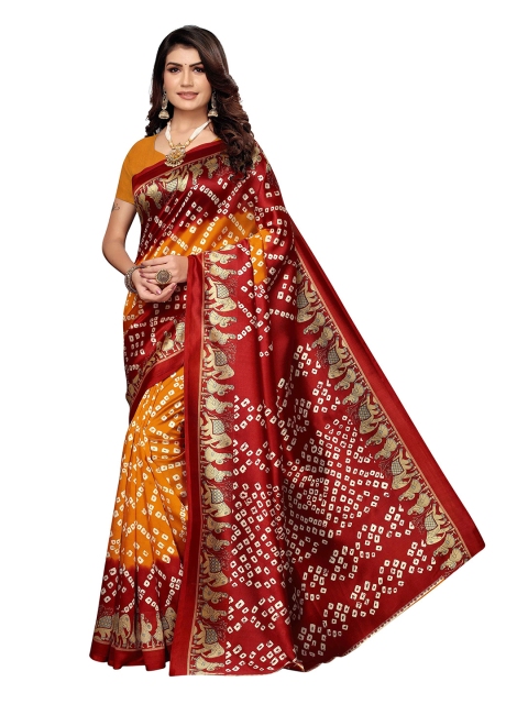 

MOKSHA DESIGNS Red & Yellow Pure Silk Kanjeevaram Saree