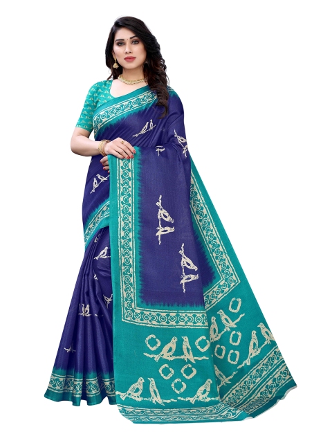 

MOKSHA DESIGNS Navy Blue & Beige Woven Design Pure Silk Banarasi Saree