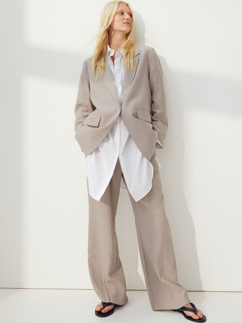 

H&M Women Beige Oversized Jacket