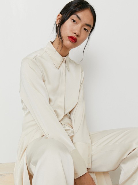 

H&M Women Cream Shirt Dress