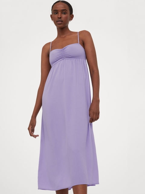 

H&M Women Purple Crepe dress