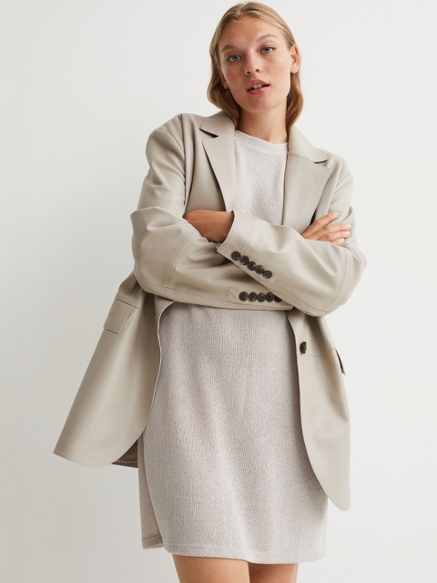 

H&M Women Beige Knitted Dress