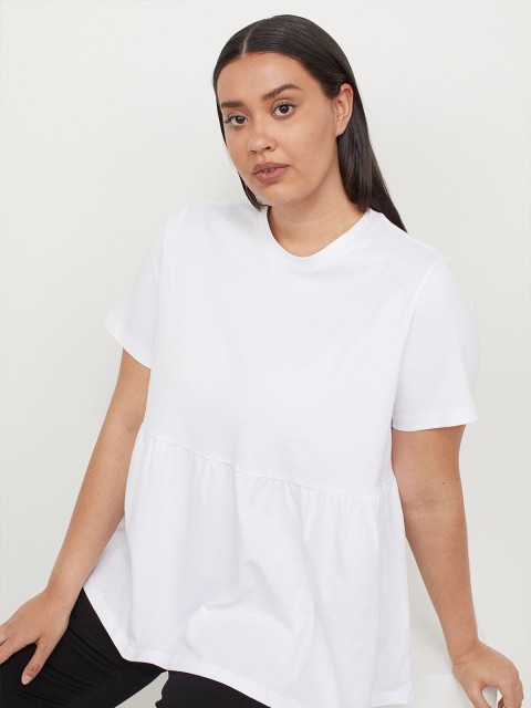 

H&M+ Women White Peplum Top