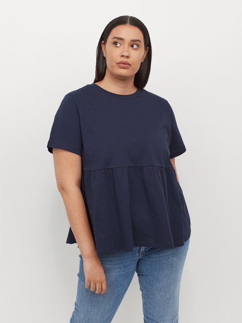 

H&M+ Women Blue Peplum Top