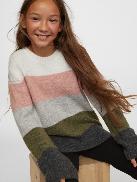 

H&M Girls Multi Fine-Knit Wool-Blend Jumper