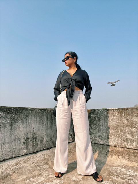 

H&M Women Grey Wide Trousers