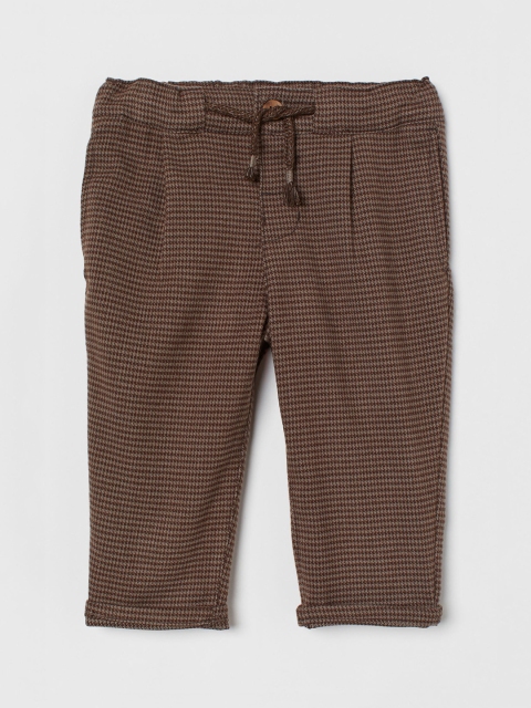 

H&M Boys Brown Woven Design Loose Fit Pull-On Trousers