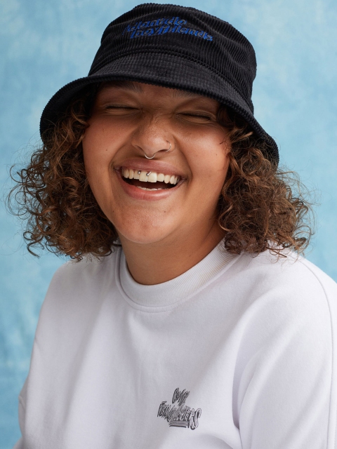 

H&M Women Black Corduroy Bucket Hat