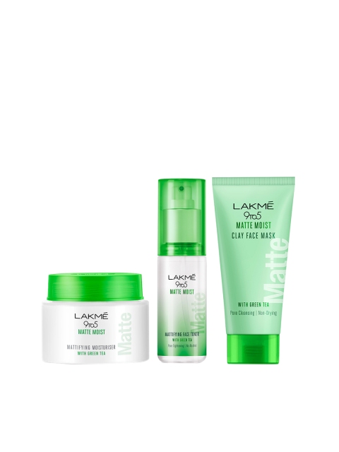 

Lakme Set of 9 To 5 Matte Moist Moisturiser- Face mask & Toner, Green