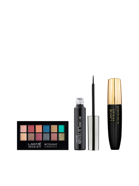 

Lakme Set of Eye Shadow Palette -Lash Volumizer & Eye Liner, Multi
