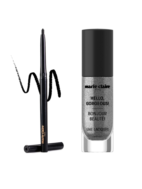 

Marie Claire Set of Nail Lacquer & Kohl Me Baby Eye Kajal, Silver