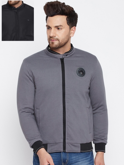 

Okane Men Black Reversible Bomber Jacket