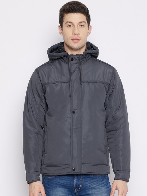 

Okane Men Grey Lightweight Hooded Padded Jacket