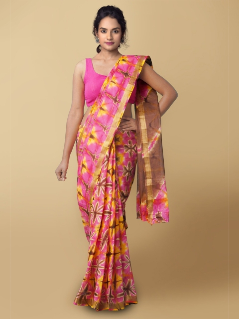

Unnati Silks Women Multicoloured Pure Shibori Cotton Sustainable Saree, Multi